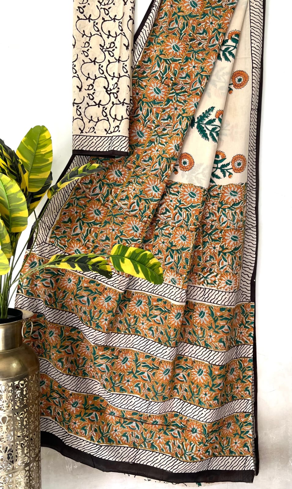 Handblock mulcotton sarees