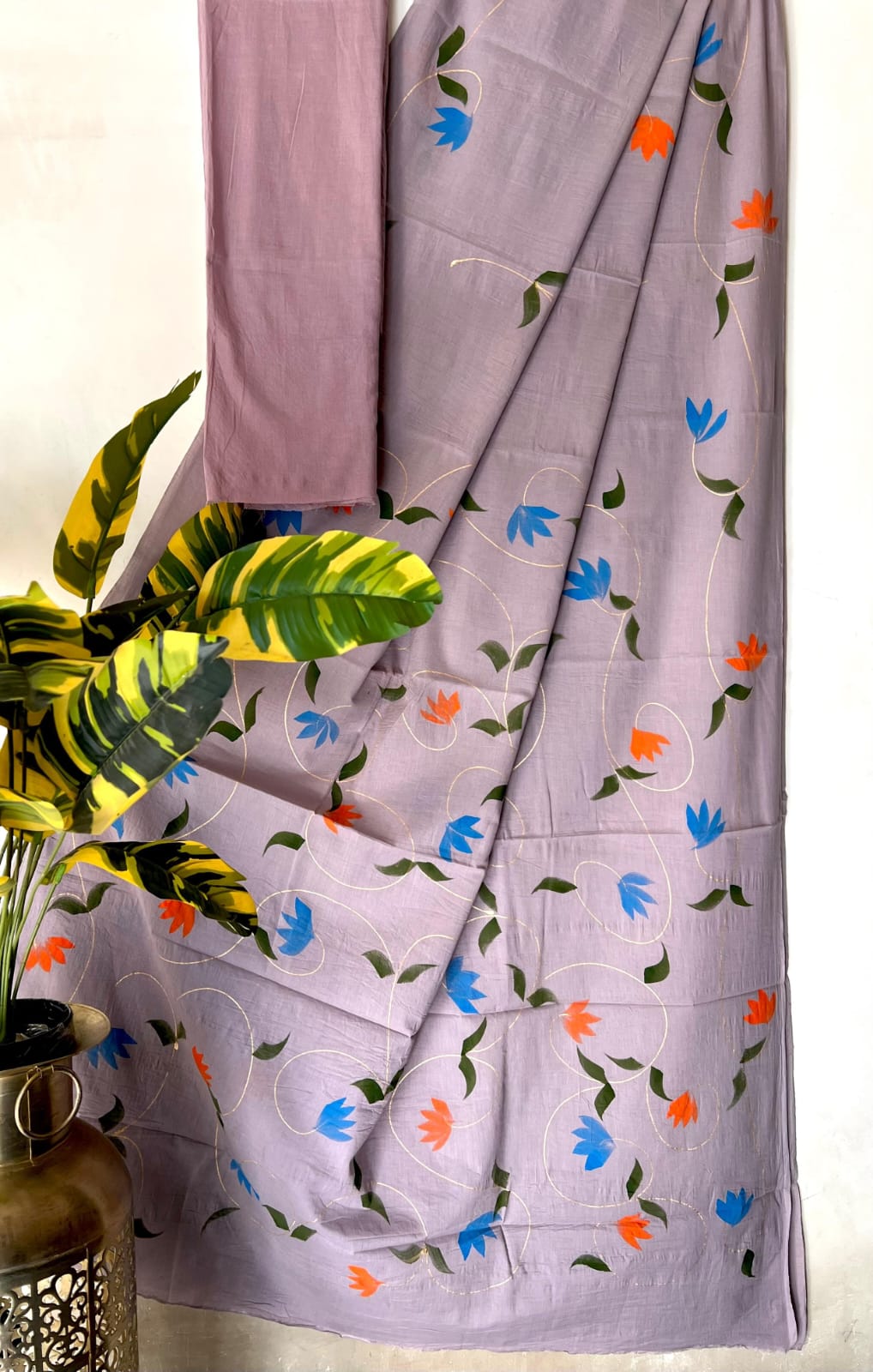 Handblock mulcotton sarees